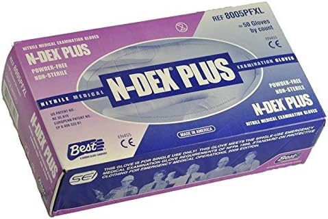 Best Blue N-DEX Plus Powder Free Nitrile Gloves Size Large