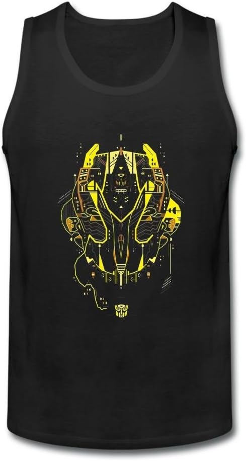 Kittyer Men's Bumblebee Transformers Design Cotton Tank Top XXXL