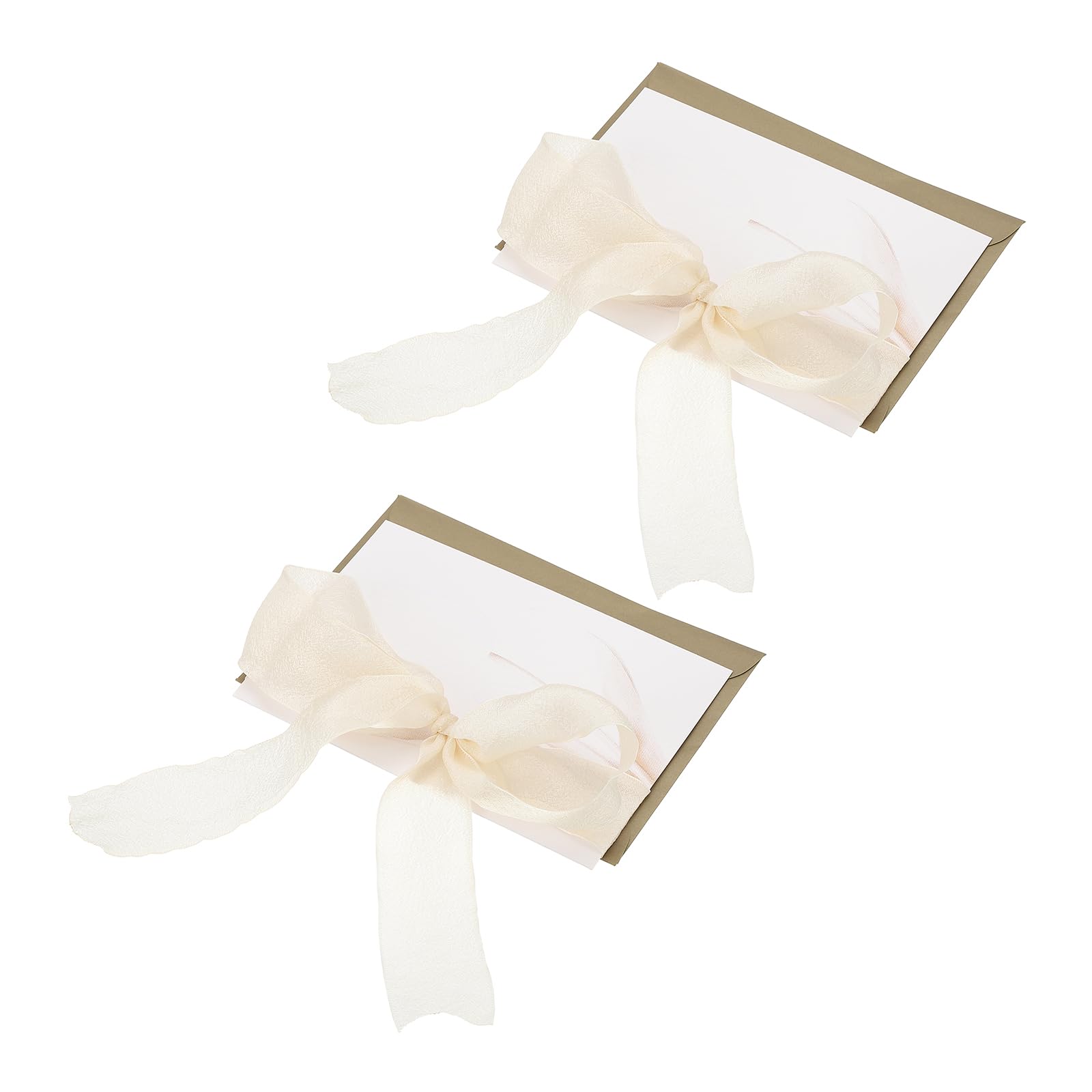 PATIKIL Wedding Day Cards, 2 Pcs His and Her Wedding Vow Card with Cream Ribbon for Bride and Groom Wedding Bridal Shower Gifts