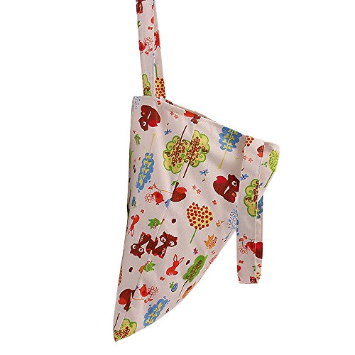 Chezi Women’s Colorful Squirrel Cotton Canvas Tote Bag – Eco-Friendly Shopping Bag, Beige