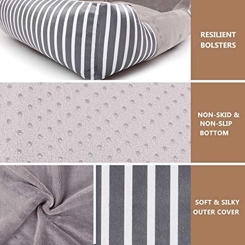 Magic Dog Bed Sofa Lounge with Removable Washable Fleece Cover Resilient Mattress 47/37/29 Inch Premium Material Pet Couch Sofa