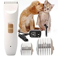 Glamorway Professional Pet Grooming Kit, Rechargeable Clipper for Dogs and Cat Cordless Electric Hair Trimmer for Quick Safe Cutting