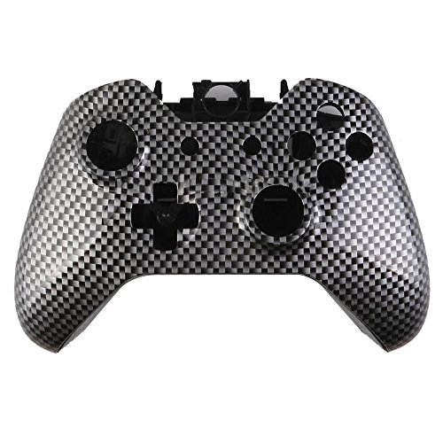 SQDeal Carbon Grain Full Replacement Housing Hydro Dipped Controller Shell Case Button Kit for XBOX ONE Wireless Controller-Black Silver