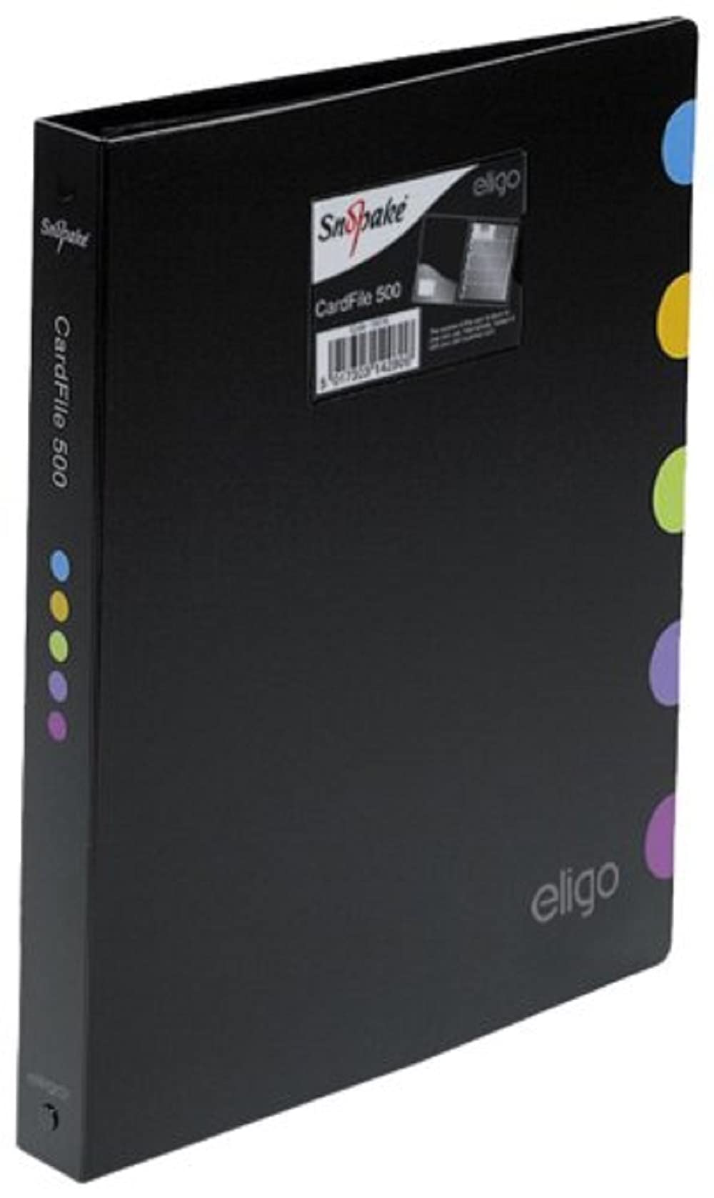 Snopake A4 Eligo Executive CardFile for 500 Business Cards – Black [Pack of 1] Ref: 15078