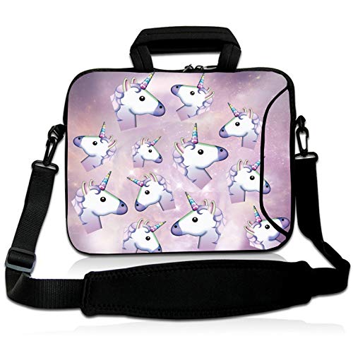 7" 9.7" 10" 10.1" 10.2" Inch Neoprene Laptop Messenger Bag with Extra Side Pocket, Soft Carrying Handle & Removable Shoulder Strap for 7" to 10.6" Laptops/Netbook/Tablet/Reader - Thumbnail 3