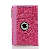 iPad mini Case - Nozza® iPad mini 3 / iPad mini 2 / iPad mini Case, 360 Degree Rotating Multi-Angle Stand Smart Cover with Auto Wake/Sleep Feature Crocodile Hot Pink