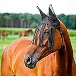 Horze Fly Veil - Ears - Size:Cob Color:Black