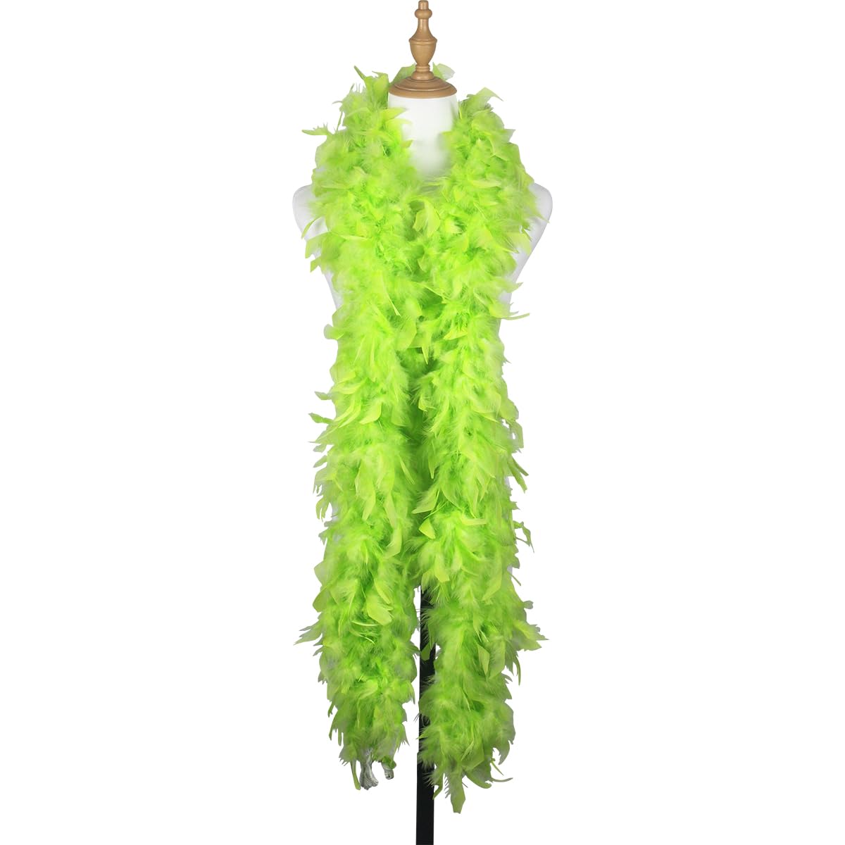 chaojukj 1.8m 100g Fruit Green Marabou Feather Boa Fancy Dress for Adult Halloween Cosplay Costume Accessory Holiday Decors