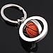 Jzcky Shzrp Cute Creative Car Keychain, Metal Pendant Key Chain Ring KeyRing Keyfob (Rotating Basketball)