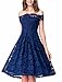 Noctflos Women's Off Shoulder Lace Flare Dress For Cocktail Party Wedding Guest