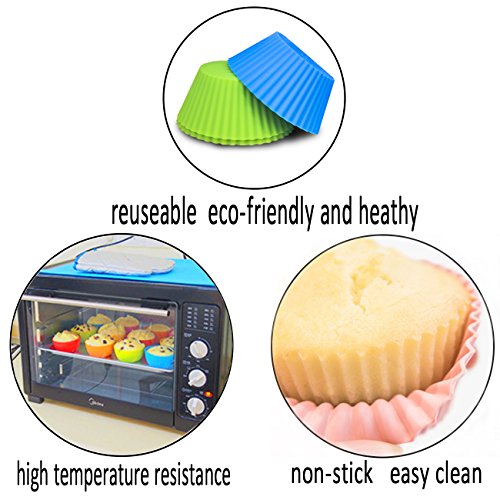 image for Lasten Silicone Cupcake Liners with Pastry Bag and Storage Tank as Bon