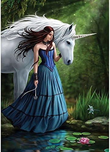 Olibay 5D DIY Diamond Painting Beauty With Unicorn Cross Stitch Crystals Embroidery Home Decor Craft Christmas Gift 11.8X15.7inch