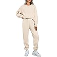 AUTOMET Womens 2 Piece Outfits Sweatsuit Oversized Sweatshirt Lounge Sets Baggy Sweatpants Fall Fashion with Pockets