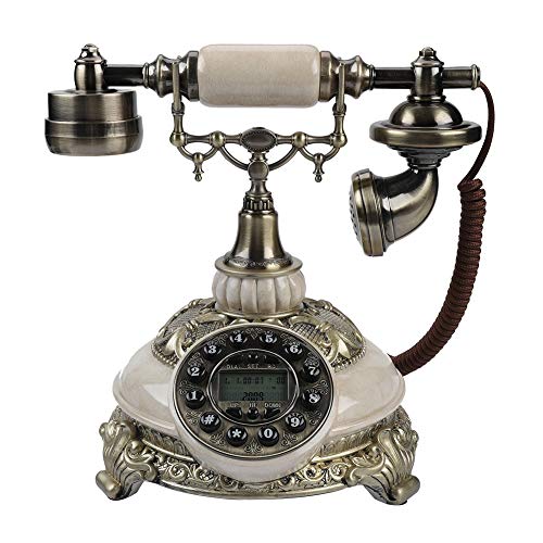 VBESTLIFE Telefono Fisso Telefono Antico d'Epoca di Stile Vintage Supporto Ricomposizione con un Pulsante Telefono con…