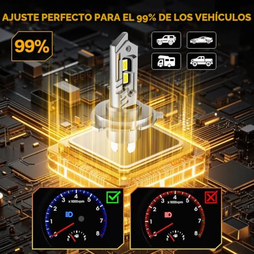 Sycreek H4/9003/HB2 35000LM LED Bulbs, 8X Brighter, 6500K Cool White, Focused Beam, Quiet Advanced Cooling, Plug-N-Play Installation, Pack of 2