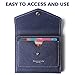 Borgasets Women's RFID Blocking Small Compact Bifold Leather Pocket Wallet Ladies Mini Purse (Crosshatch Blue)