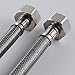 KES Faucet Connector, raided UV-resistant polymer fibers Supply Hose 9/16-24 UNEF Thread x G 1/2 Female Straight Thread, 16