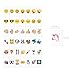 kwmobile Emoji Light Box Cards 126 Tiles - A4 Size for LED Marquee Cinema Sign Color Emoji Symbols Hearts Smiley Faces Animals and More