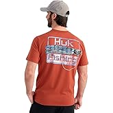 HUK Mens Kc Scott Pocket Tee, Comfortable Performance Fishing Short Sleeve T-Shirt with Chest Pocket