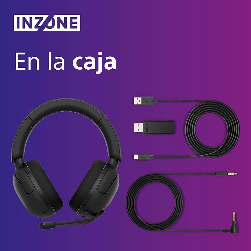 Sony inzone h5 - fone de ouvido para jogos sem fio, som espacial 360 para jogos, assento confortável, bateria de 28 horas, baixa latência, microfone compatível com ai, pc e ps5, colorido