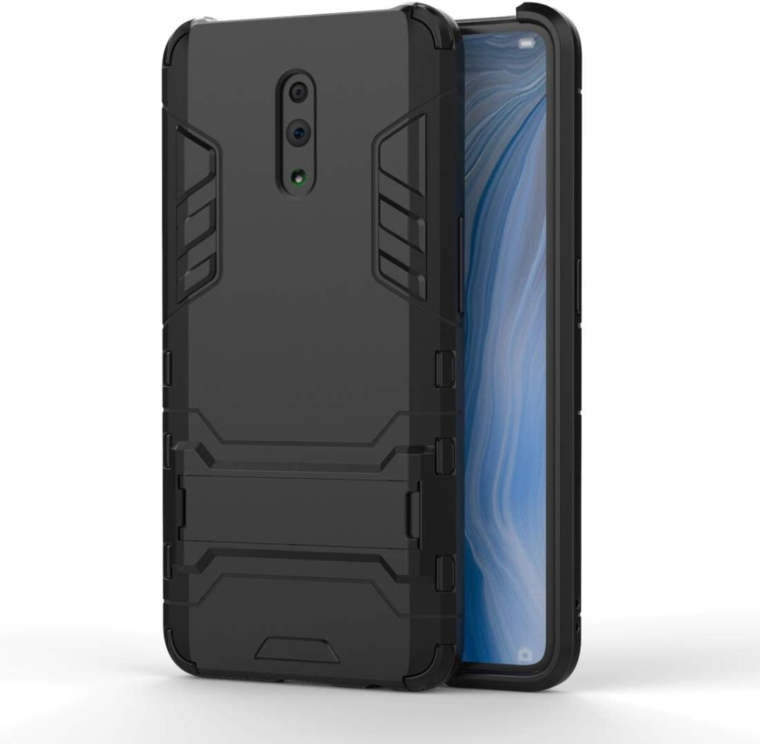 WATERPROOFCASEHAWEEL Waterproof Case for Smartphone Shockproof PC + TPU Case for OPPO Reno, with Holder(Black) (Color : Black)