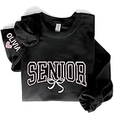 POPPOP Personalized Embroidered Senior Sweatshirt, Class of 2026, Custom Graduation Shirt, School Shirt for Her