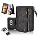 Galaxy S6 Case, CORNMI Samsung Galaxy S6 Wallet Case ,Vintage Leather Magnetic Flip Wallet Case with 14 Credit Card Holder & Wrist Strap Shoulder Strap for Samsung Galaxy S6 (Black)