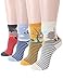 OSABASA Womens Art Patterned Casual Crew Socks 1 or 4 or 5 Pack