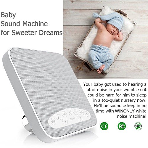 White Noise Machine, 2018 Upgraded Sleep Sound Machine, Sound Therapy Machine with 3 Timers & 6 Natural Sound Options Including Lullaby, Ideal for Tinnitus Sufferer, Light-Sleeper, Kid, Baby jarvania