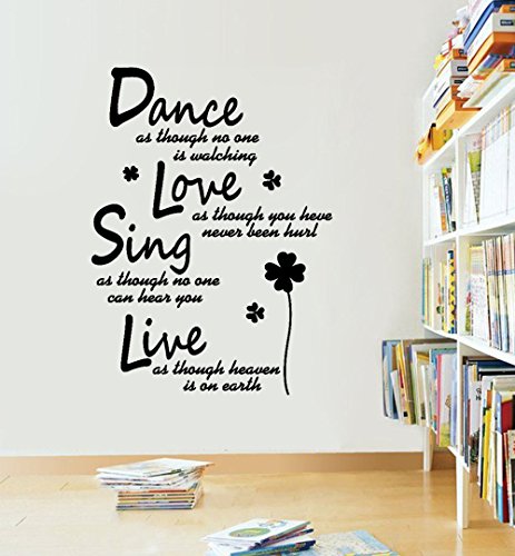 Lowprofile Dance Live Sing Live Removable Art Vinyl Mural Home Room Decor Wall Stickers