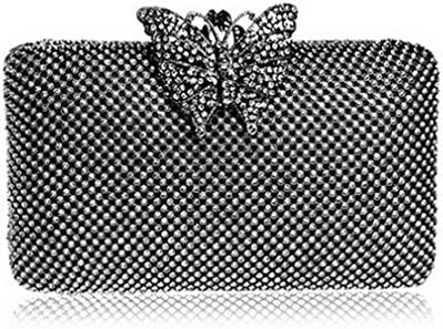 WANHUIBAO Butterfly Metal Rhinestones Bag Female Small Ladies Crystal Evening Clutch Bag Chain Shoulder Women Party Weddng Purse