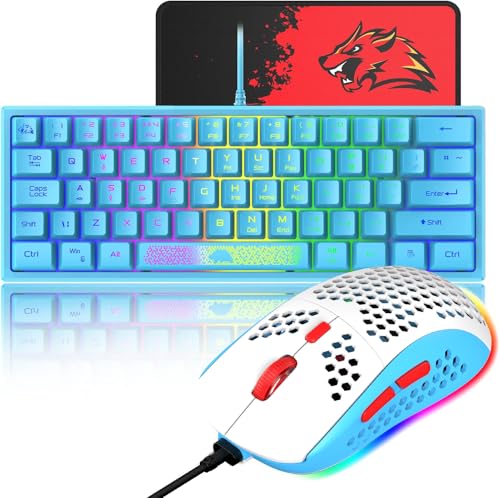 60% Gaming Keyboard Mouse Combo Samll Mini
