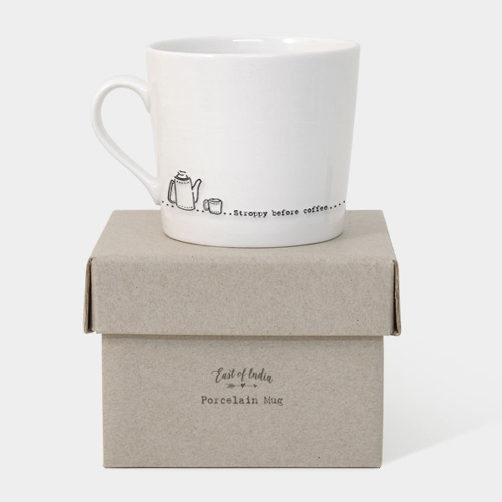 ‘Stroppy Before Coffee’ Wobbly Porcelain Boxed Mug