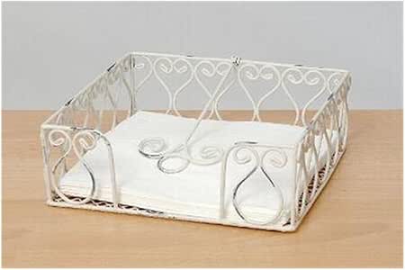 Shabby Chic White Napkin Holder by Sunflower-Design: Amazon.es: Hogar