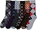 Sakkas 70501G2 - Men's Crew High Patterned Colorful Design Dress Socks Asst Value 6-Pack - Checker and Argyle-2 - 10-13