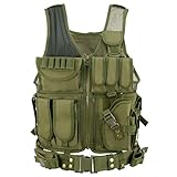Barbarians Tactical Molle Vest Military Airsoft Paintball Vest Assault Swat Vest Adjustable Lightweight(Green)