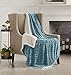 Premium Reversible Two-in-One Sherpa and Fleece Velvet Plush Blanket. Fuzzy, Cozy, All-Season Berber Fleece Throw Blanket. by Home Fashion Designs Brand. (Blue Surf)