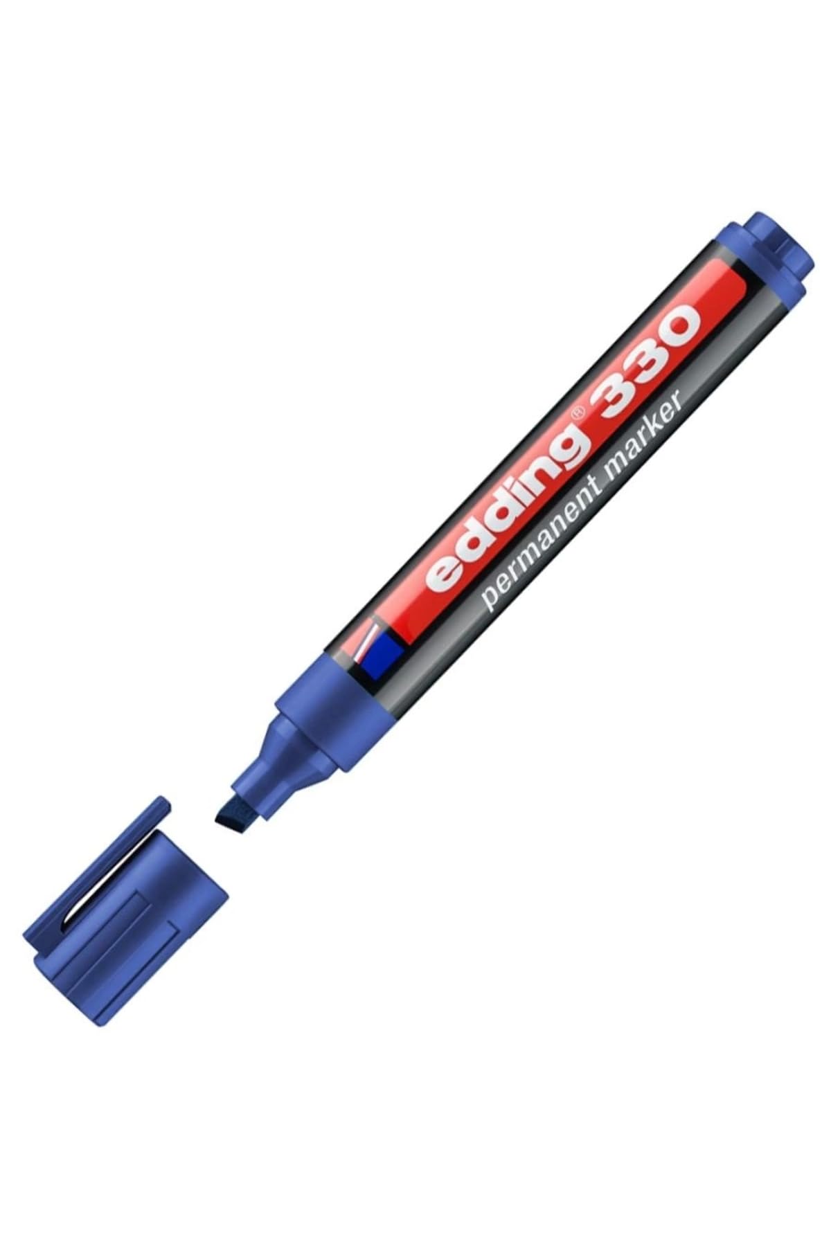 edding 330 permanent marker - blue - 10 pens - chisel tip 1-5 mm - waterproof, quick-drying, smear-proof pens - for cardboard, plastic, glass, wood, metal and fabric