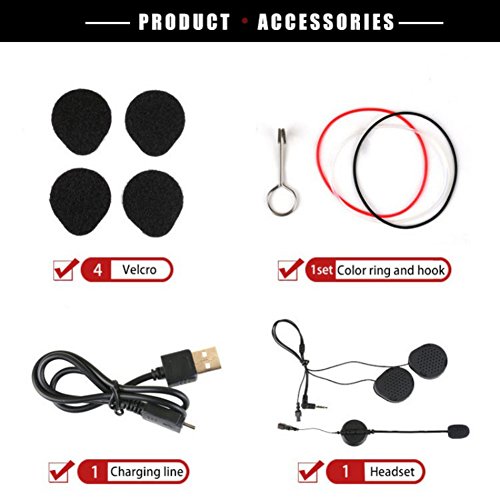 Malcam Two Riders Waterproof Windproof Wireless Full Duplex Intercom,Bluetooth 3.0 Motorcycle Bicycle Helmet Interphone Headset ,Auto answer the phone, Within 1200 meters(2 PACK)