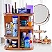 Refine 360 Bamboo Makeup and Cosmetic Organizer, Storage Carousel for vanity, bathroom, closet, kitchen, tabletop,countertop, desk