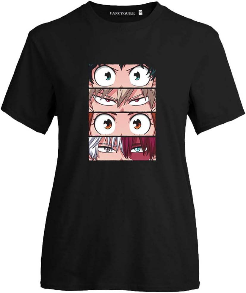 Peoria My Hero Academia T-Shirt, Japanese Anime Short-Sleeve Crewneck T-Shirts for Girls and Women