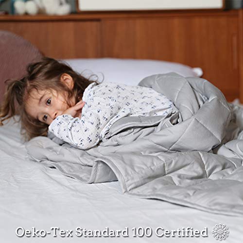 ZonLi Kid Weighted Blanket 5 lbs(36''x48'', Light Grey), Cooling