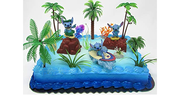 Lilo And Stitch Deluxe Birthday Cake Topper Set Featuring Figures And Decorative Themed Accessories Amazon Sg Toys