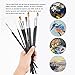 9 Pieces Artist Paint Brushes Nylon Angled Flat Paint Long Handle Value Set for Oils, Acrylic, Gouache & Watercolor Painting-Lightwish (Angled Flat Paint)