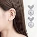 Leiothrix Korean Style Earrings Stud Geometrical Heart-shaped Pearl Earrings Jewelry for Women and Girls