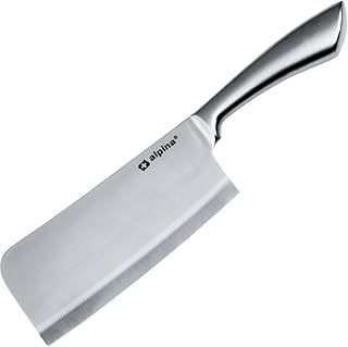 Deuba Alpina Hackbeil Küchenbeil I Edelstahl 18cm Für Knochen Fleisch Küche Messer Hackmesser Metzgerbeil Fleischerbeil