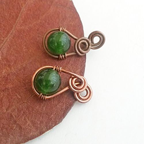 Green jade ear sweep - Ear climber Ear climber earring Pierced ear cuff Elven ear cuff Climber earrings Elven earrings Jade jewelry Elvish