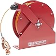 Reelcraft GA3100 N Spring Retractable Grounding Reel, 100', Nylon Coated Cable, Red