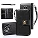 TabPow Moto Z Play Droid Case, 10 Card Slot - ID Slot, Button Wallet Folio PU Leather Case Cover With Detachable Magnetic Hard Case For Motorola Moto Z Play Droid (2016) - Black