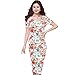 Fancyqube(TM) Women's Floral Short Sleeve Scoop Neck Midi Dress